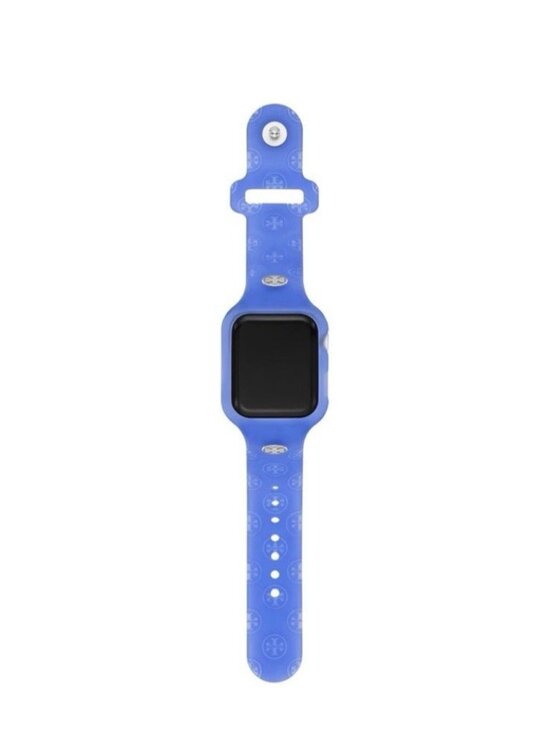 Tory Burch Apple Watch Band 41mm Blue Silicone Strap The T Monogram TBS0118 main image 8